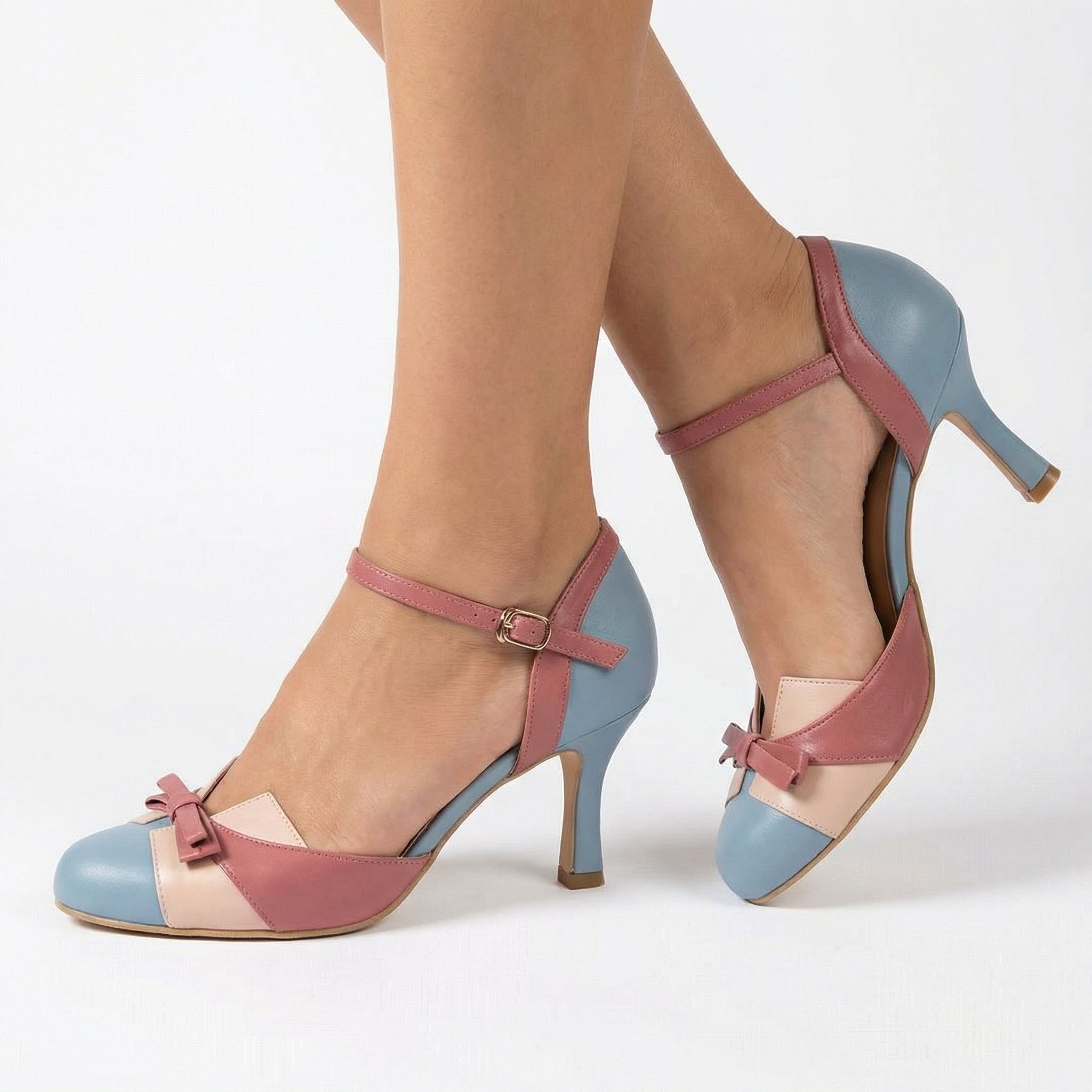 Sandały Na Obcasie Regulowany Pasek Na Kostkę Lato