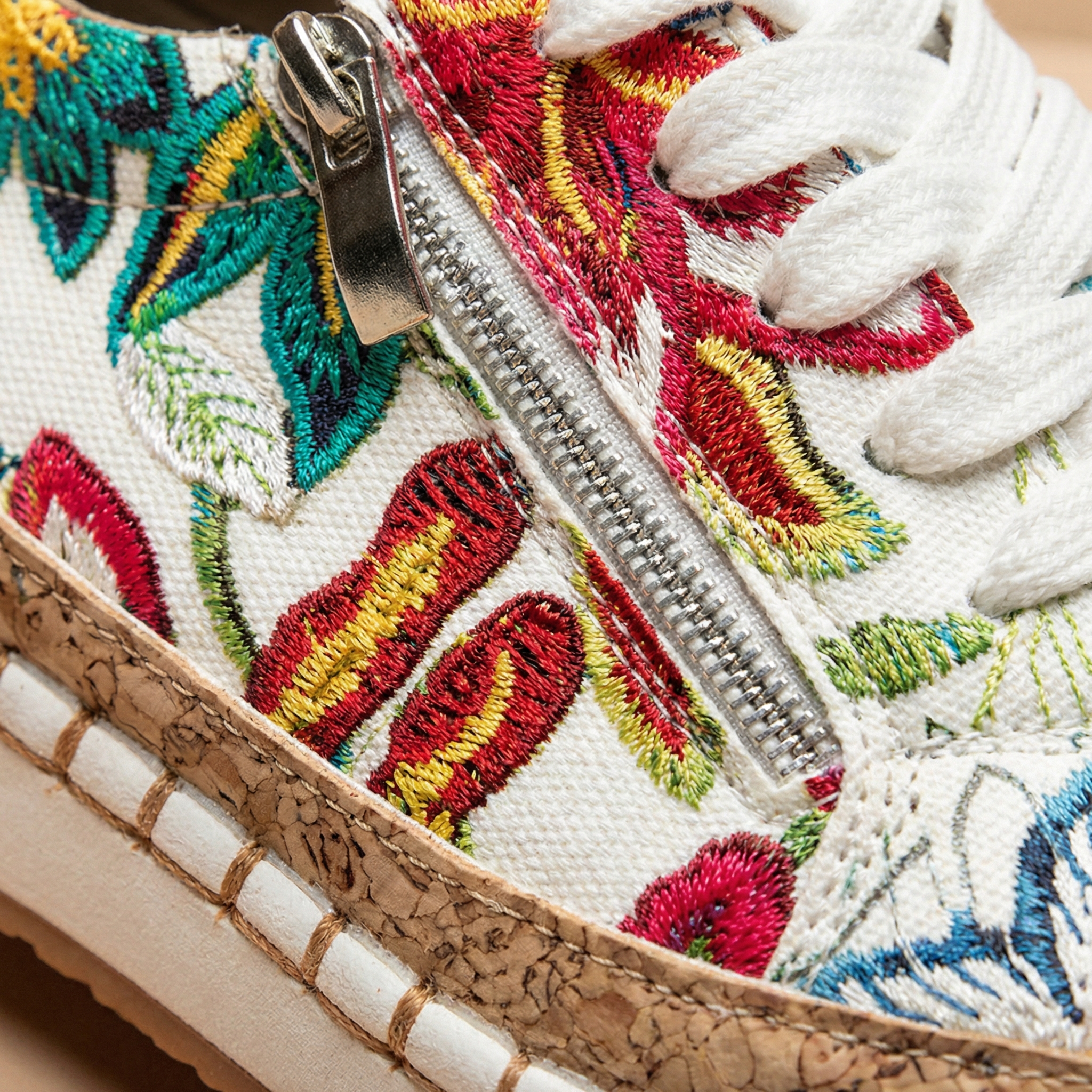 Damskie Ortopedyczne Buty do Chodzenia w Kwiaty – Wsparcie Łuku Stopy, Szerokie Noski, Ergonomiczna Amortyzacja