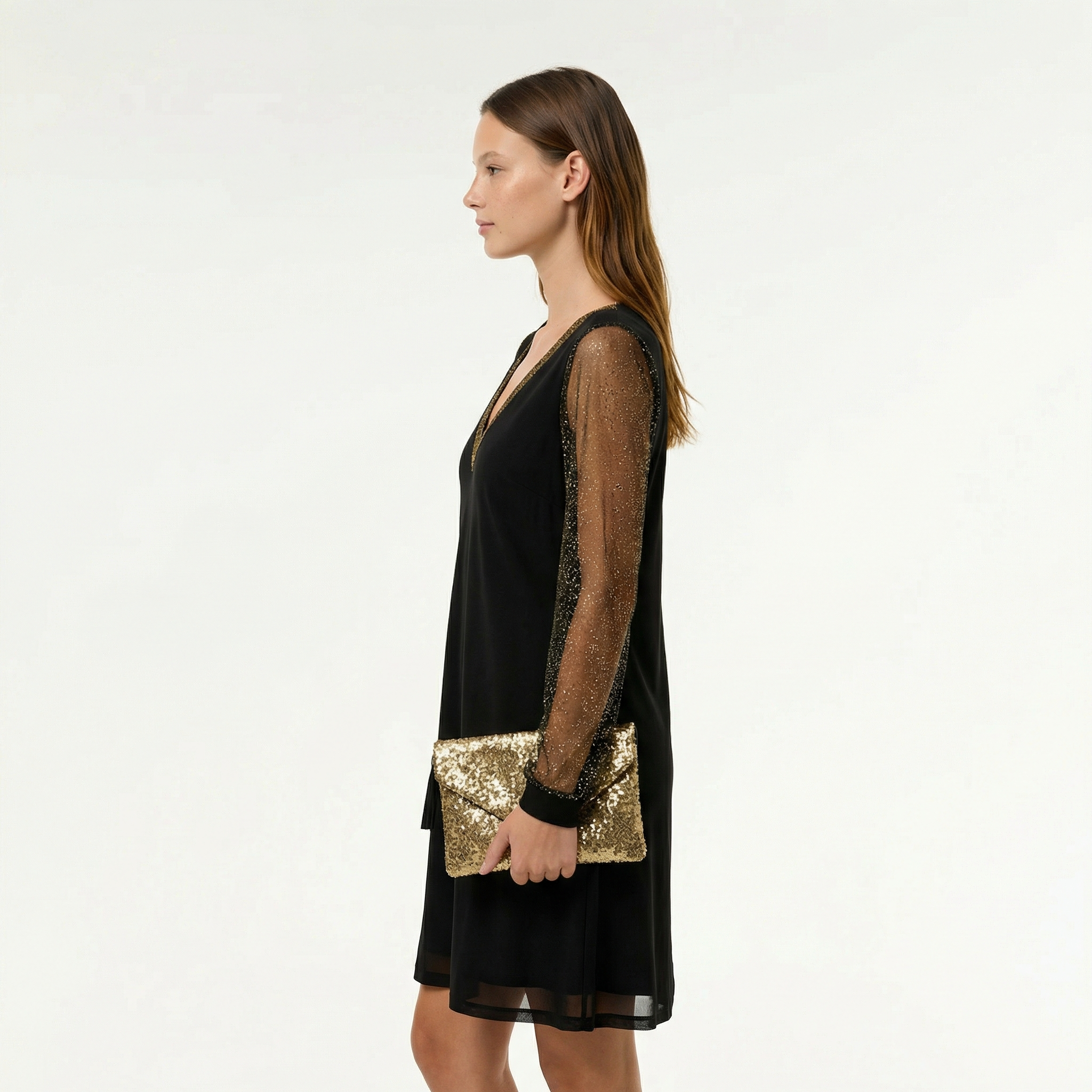 Luksusowa Sukienka Midi Sustainable – Ponadczasowa Zwiewna Sylwetka, Podkreślona Talia, Ekologiczna Mieszanka Materiałów