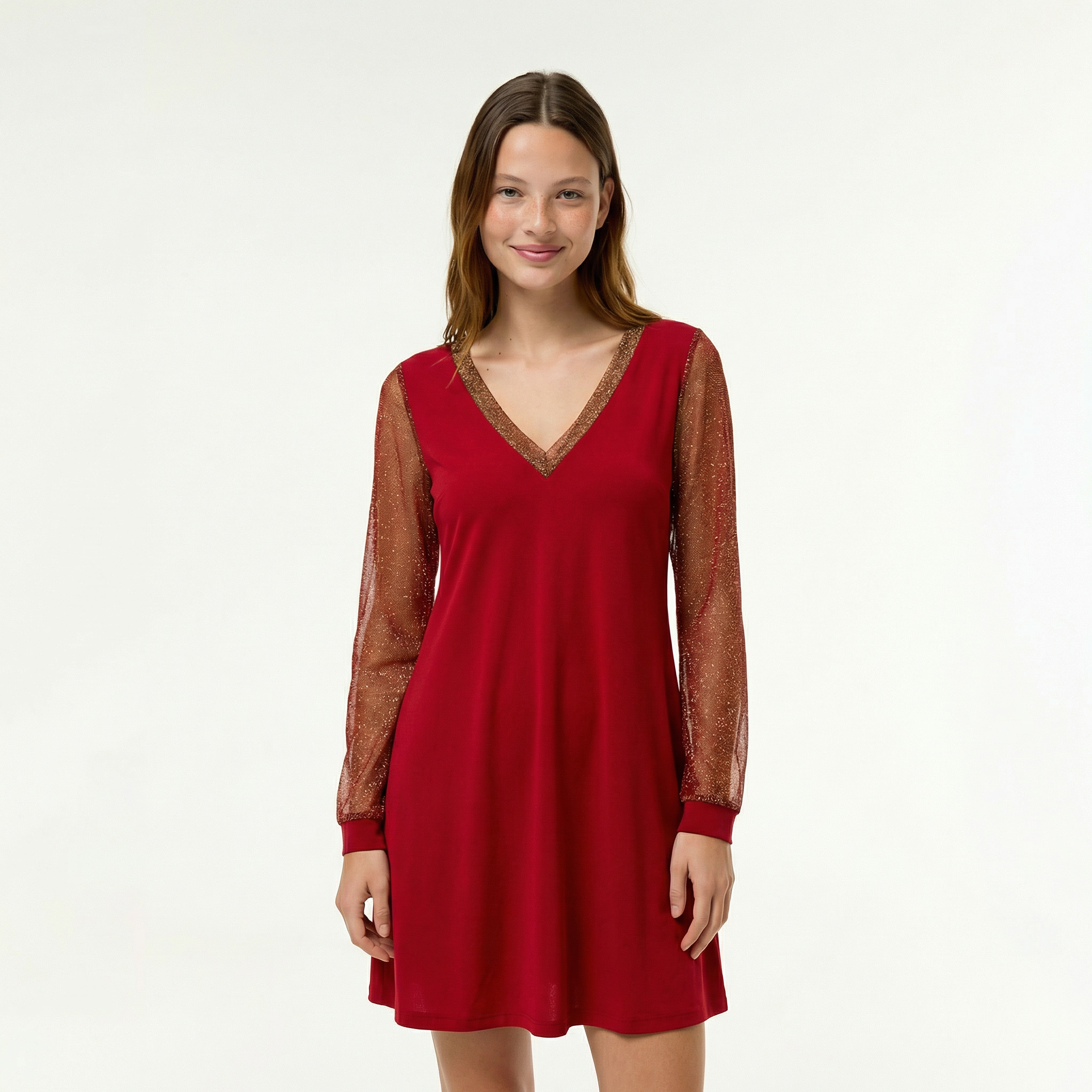 Luksusowa Sukienka Midi Sustainable – Ponadczasowa Zwiewna Sylwetka, Podkreślona Talia, Ekologiczna Mieszanka Materiałów