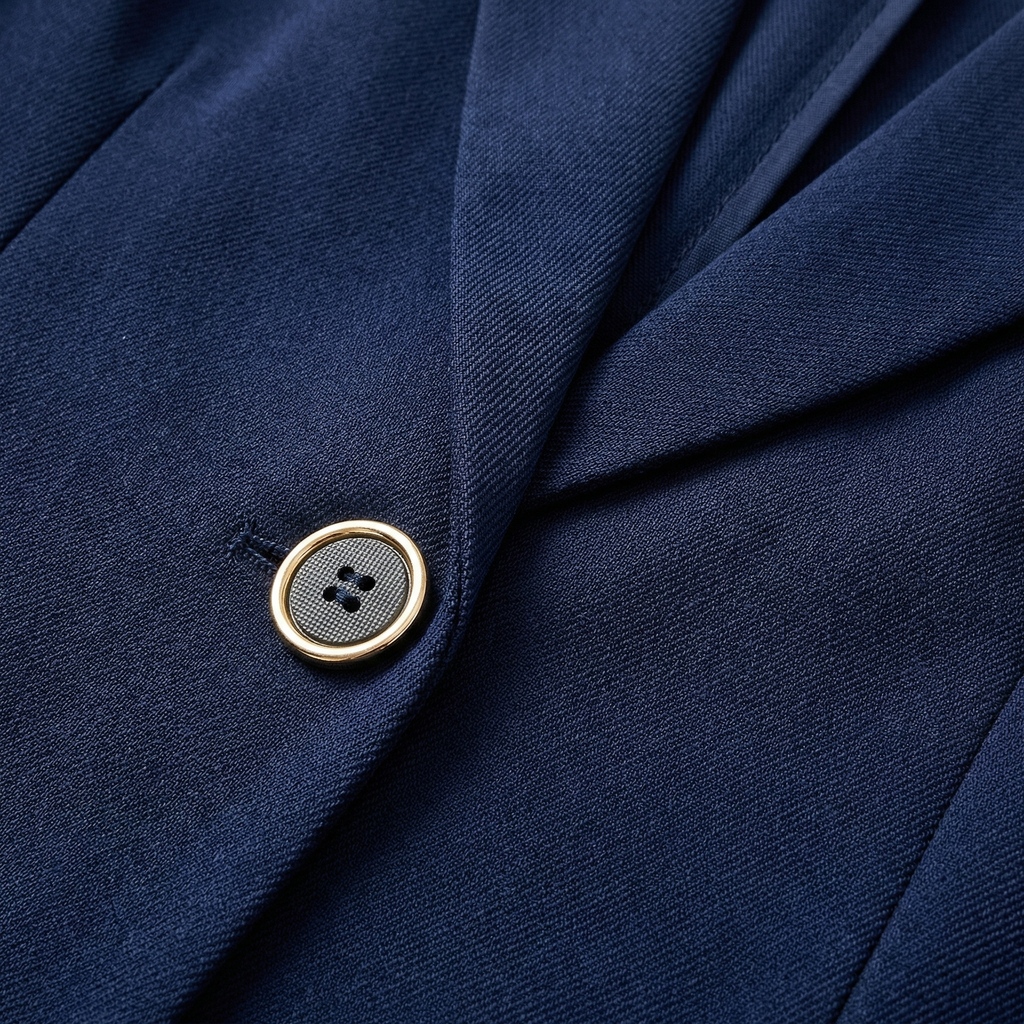 Fitted Blazer with One Button and Rolled Sleeves Summer