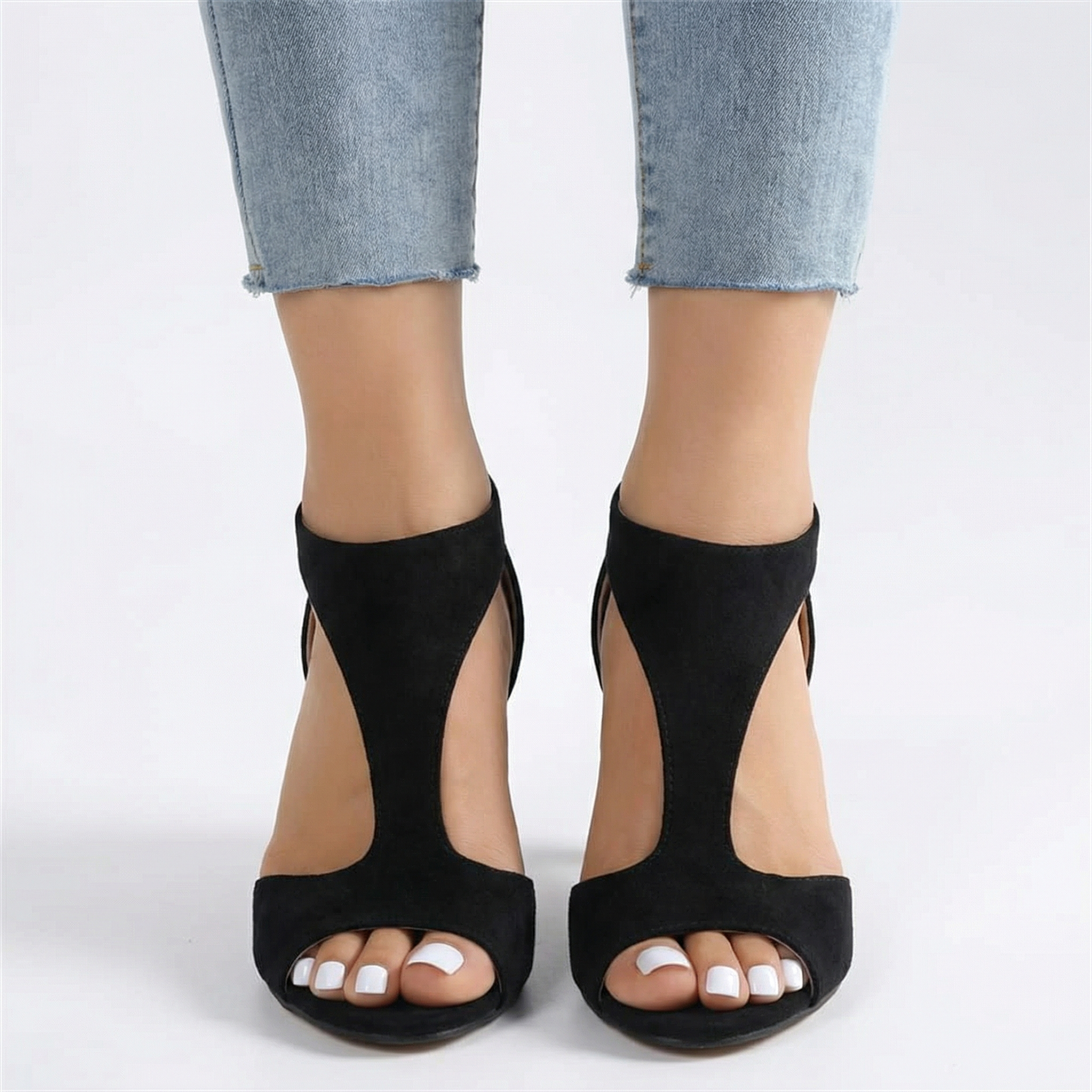 Damskie Ortopedyczne Sandały na Obcasie Aniela – Wspierająca Wkładka, Miękka Wyściółka, Antypoślizgowy Stabilny Słupek