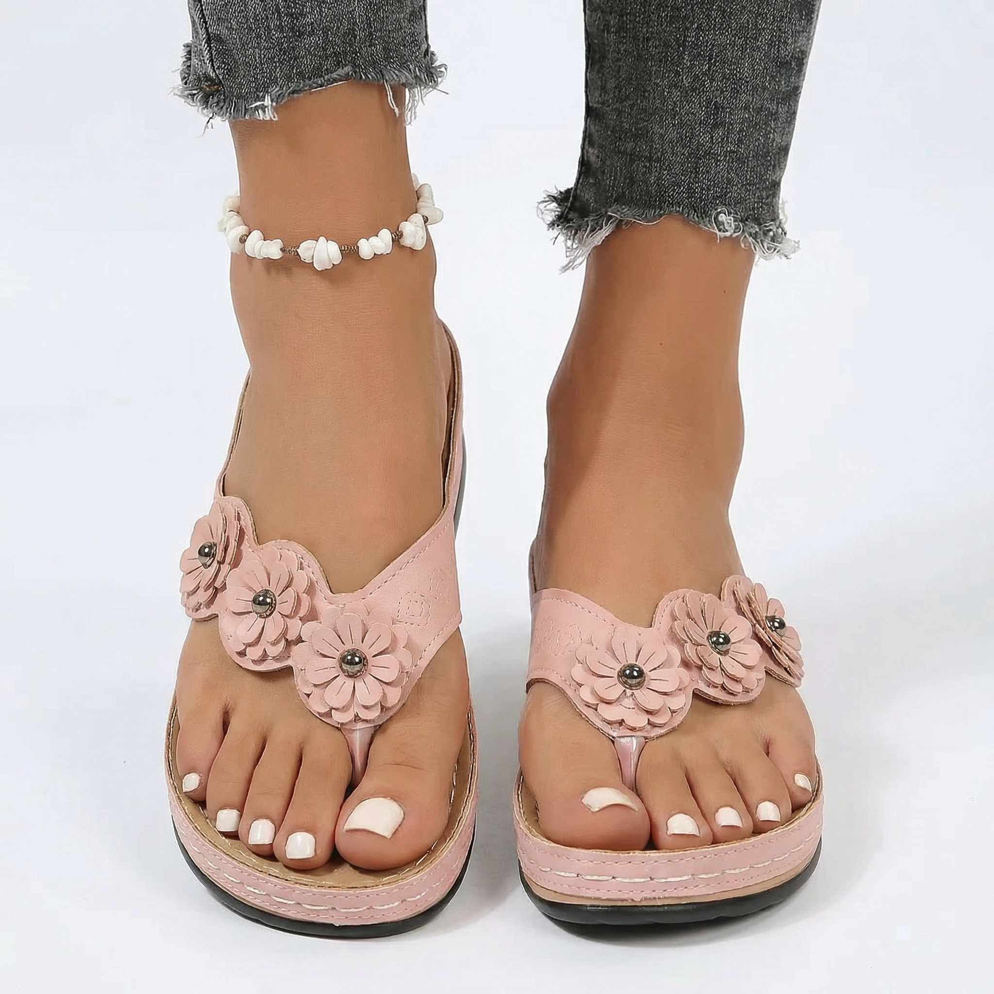 Damskie Sandały Ortopedyczne Flammara – Anatomiczna Wkładka, Zaawansowane Wsparcie Łuku Stopy, Ulga przy Zapaleniu Rozcięgna Podeszwowego