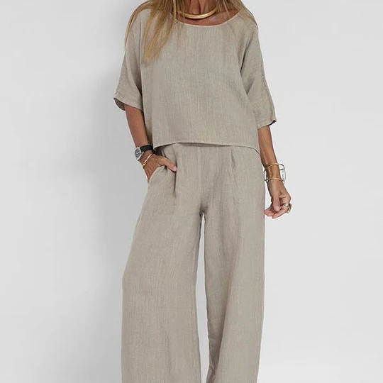Two-Piece Loose Set Top and Pants Summer