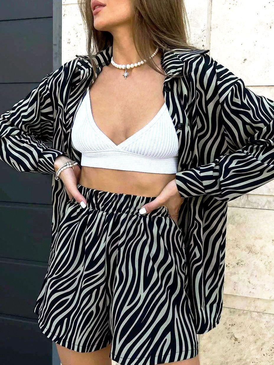 Women's Zebra Two-Piece Set